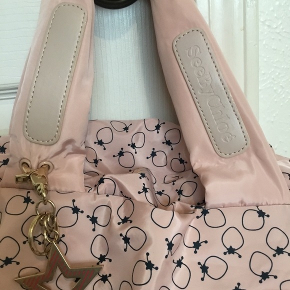 Authentic See By Chloe Puffer Pink Strawberries Bag - Picture 6 of 16